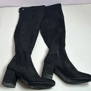 Liz Claiborne Black Suede Over the Knee Boots size 7